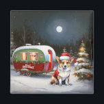 Aimant Winter Corgi Caravan Christmas Adventure<br><div class="desc">Laissez-vous tenter par la magie d'une nuit d'hiver enneigée alors qu'une caravane glisse gracieusement à travers le paysage illuminé par la lune. La beauté sereine de la neige scintillante et l'éclat enchanteur de la lune créent une scène captivante, promettant une aventure de Noël inoubliable remplie de chaleur, de joie et...</div>