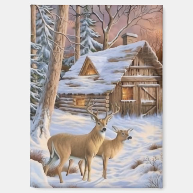 Aimant Winter Deer at the Christmas Tree (Recto)