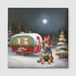 Aimant Winter Doberman Caravan Christmas Adventure<br><div class="desc">Laissez-vous tenter par la magie d'une nuit d'hiver enneigée alors qu'une caravane glisse gracieusement à travers le paysage illuminé par la lune. La beauté sereine de la neige scintillante et l'éclat enchanteur de la lune créent une scène captivante, promettant une aventure de Noël inoubliable remplie de chaleur, de joie et...</div>