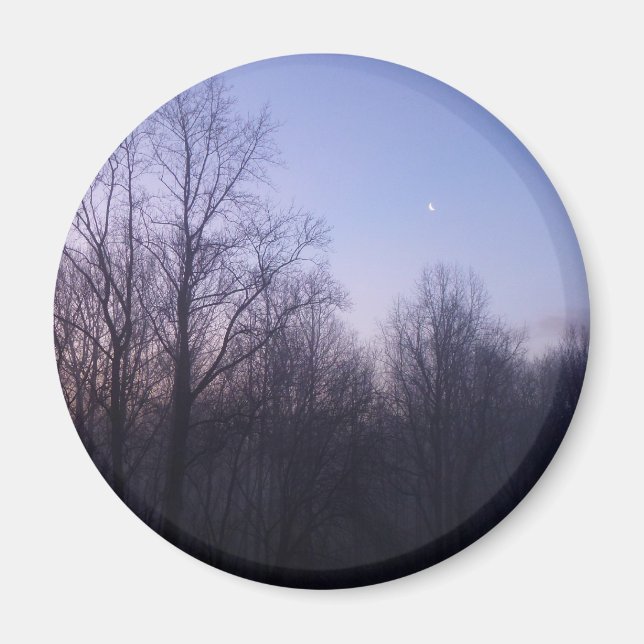 Aimant Winter Moon Matin Paysage Photographie (Devant)