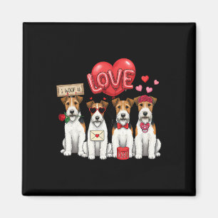 Aimant Wire Fox Terrier I Woit You Bow Sungles Heart Vale