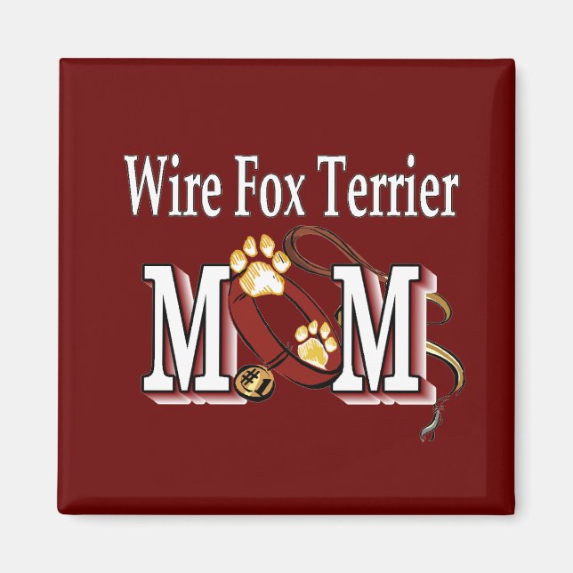 Aimant Wire Fox Terrier Maman Cadeaux (Devant)