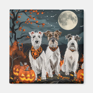 Aimant Wirefox Terrier Halloween Éffrayant