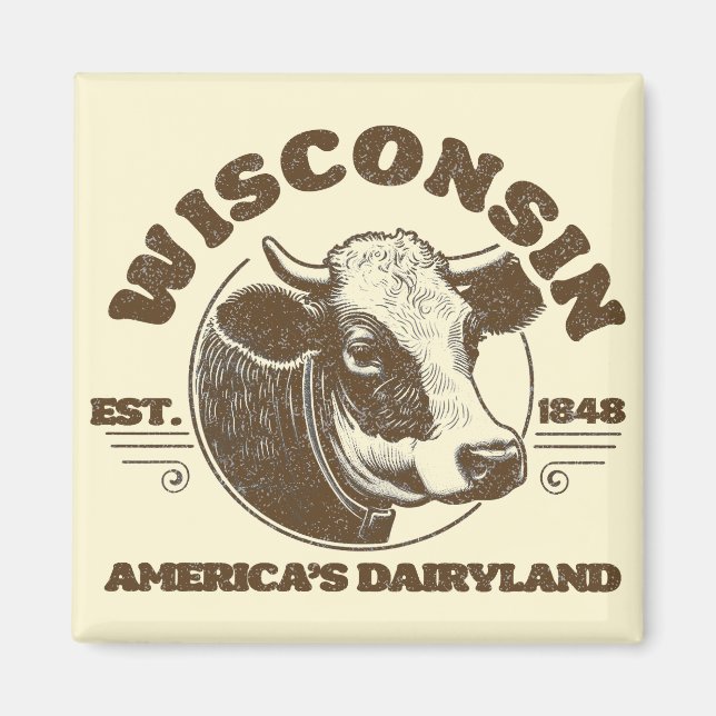 Aimant Wisconsin vintage (Devant)
