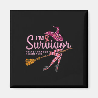 Aimant Witch Im A Survivor Halloween Cancer du Sein