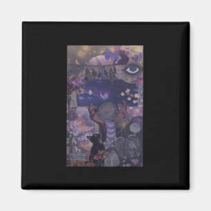 Aimant Witchy Whimsigoth Esthétique Avec Chats