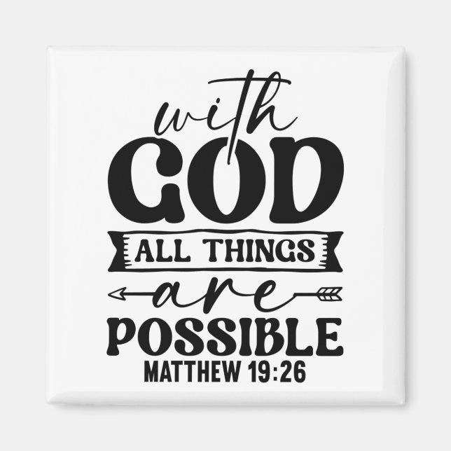 Aimant With God All Things Are Possible - Matthew 19:26 (Devant)