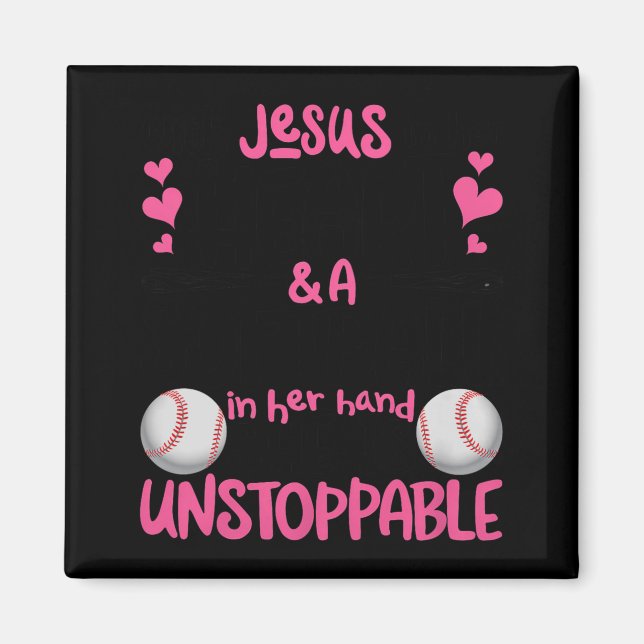 Aimant With Jesus In Her Heart And A Softball She Is Unst (Devant)
