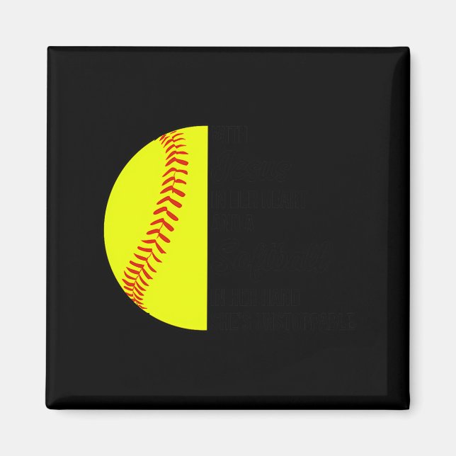 Aimant With Jesus In Her Heart And A Softball She Is Unst (Devant)