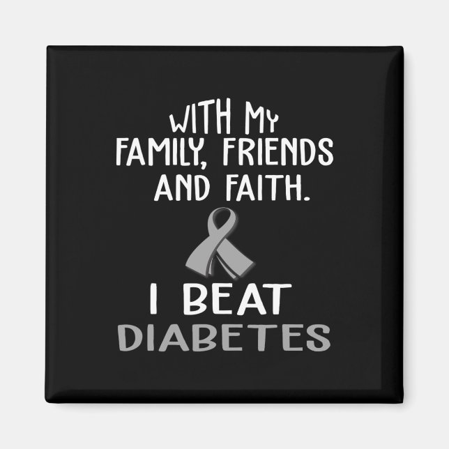 Aimant With My Family And Faith I Beat Diabetes  (Devant)