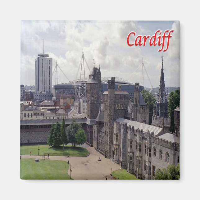 Aimant WLS016 CARDIFF, Pays de Galles, Europe, Frigo (Devant)