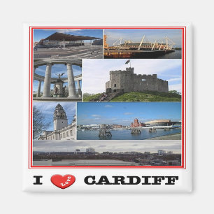 Aimant WLS021 CARDIFF "I LOVE", Pays de Galles, Europe, F