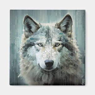 Aimant Wolf Animal Art Décor Peinture Mosaïque