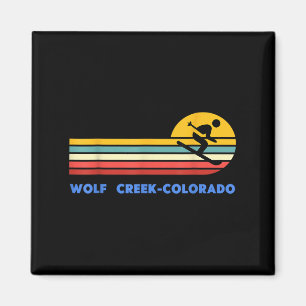 Aimant Wolf Creek Colorado Ski Ski Skieur Rétro Coucher d