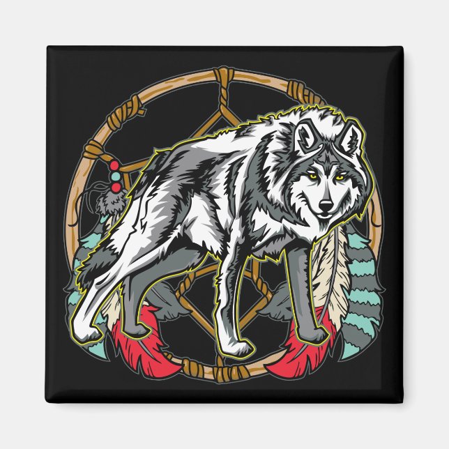 Aimant Wolf Dreamcatcher (Devant)
