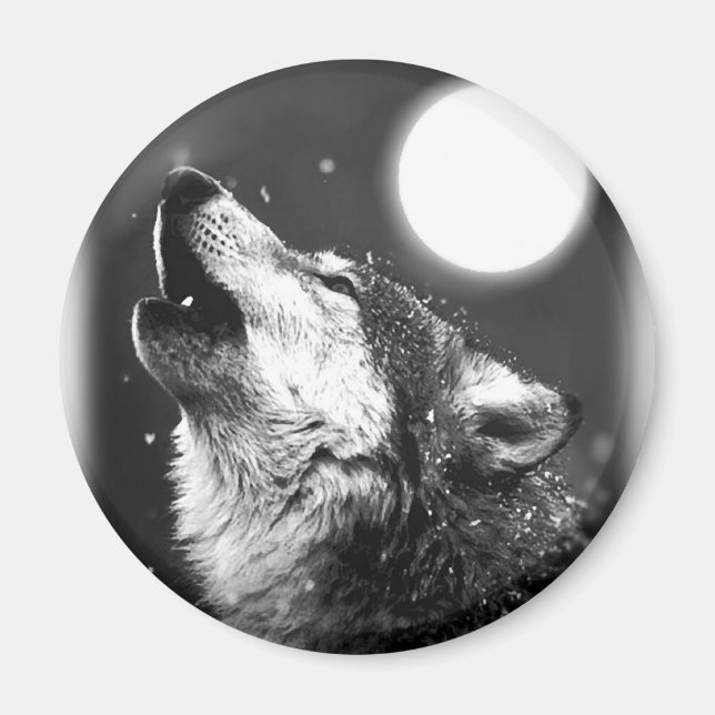 Aimant Wolf Howling à Moon (Devant)