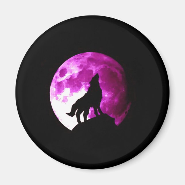 Aimant Wolf Howling à Moon (Devant)