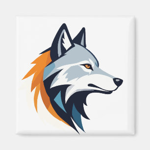 Aimant Wolf Vector Art Animal Moderne Ville Urbaine Graph