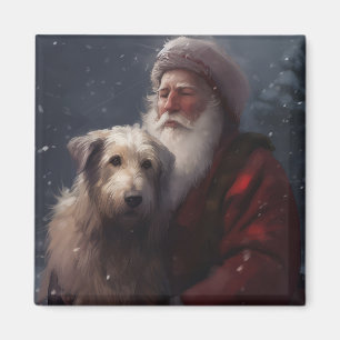 Aimant Wolfhound avec Noël Festif du Père Noël