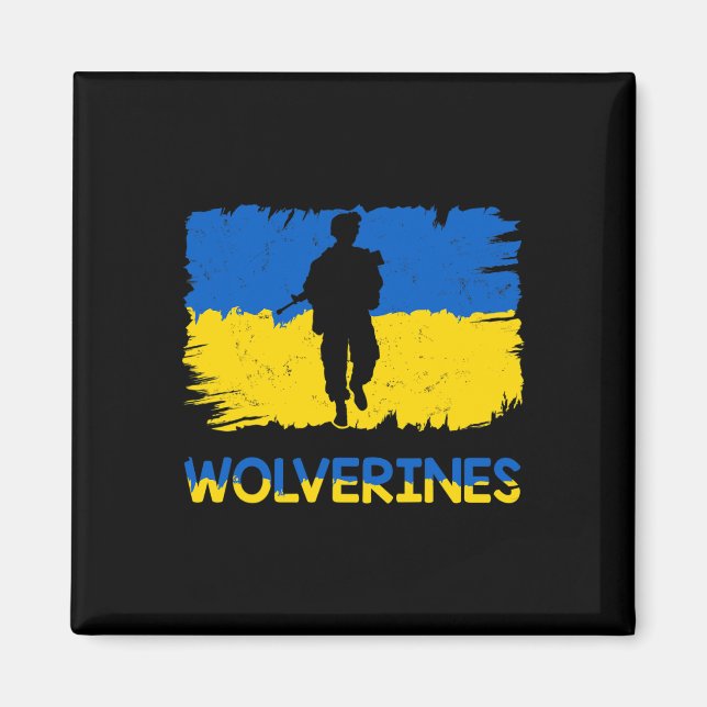 Aimant Wolverines Soutiennent l'Ukraine Soutiennent l'Ukr (Devant)
