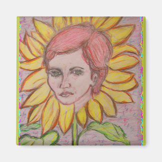 Aimant Woman Sunflower
