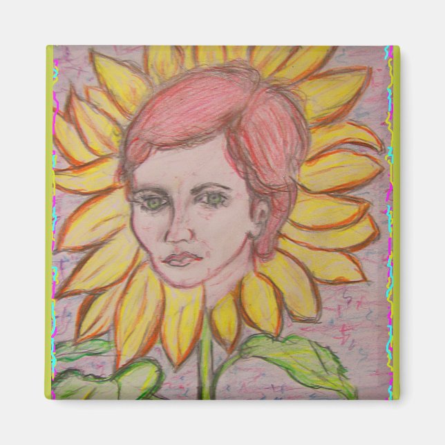 Aimant Woman Sunflower (Devant)
