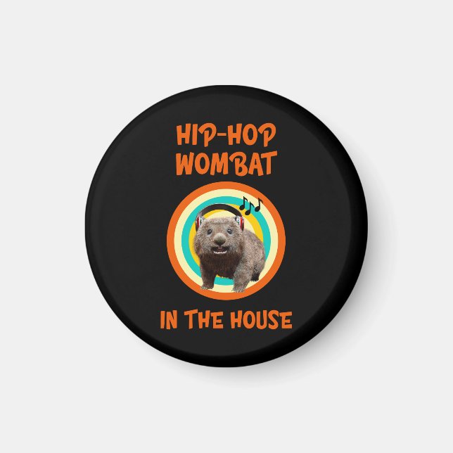 Aimant Wombat Hip-hop Drôle dans la Maison (Devant)