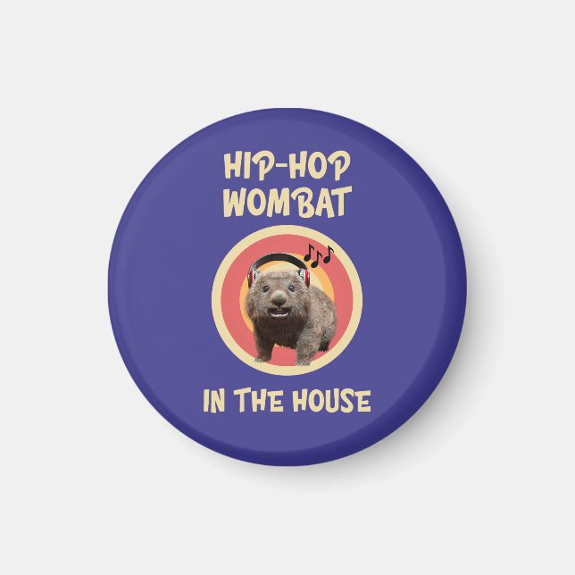 Aimant Wombat Hip-hop Drôle dans la Maison (Devant)
