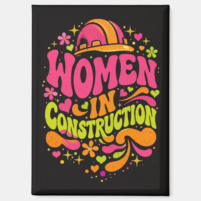 Aimant Women In Construction Retro Empowerment (Recto)