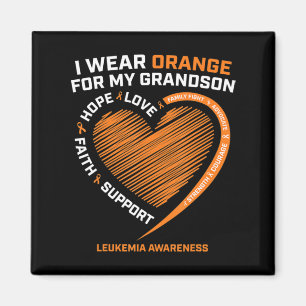 Aimant Women Men I Wear Orange For My Grandson Leukemia
