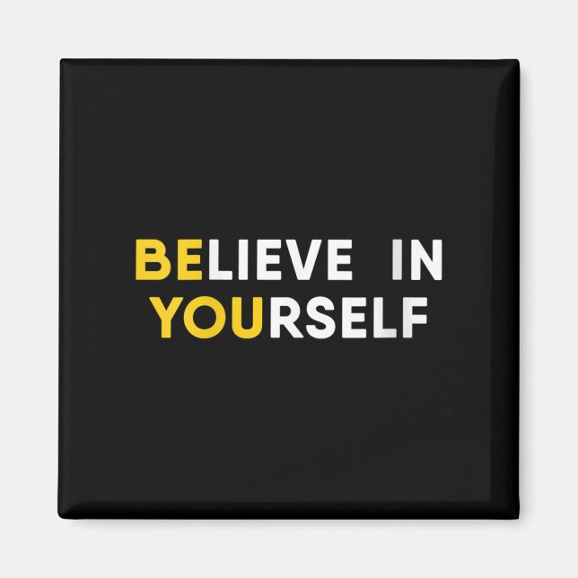 Aimant Womens Believe In Yourself Motivation Quote V-neck (Devant)