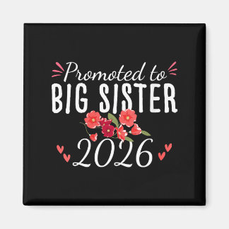 Aimant Womens Cute Promoted To Big Sister Est 2026 Floral