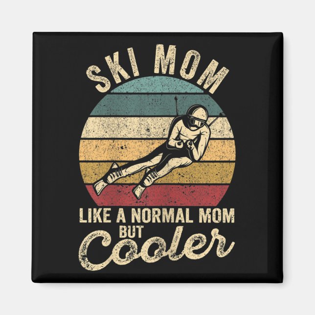 Aimant Womens Funny Skiing Mum Skier Mothers Day Winter S (Devant)
