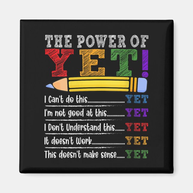 Aimant Womens Growth Mindset Teacher Motivational Sitive  (Devant)