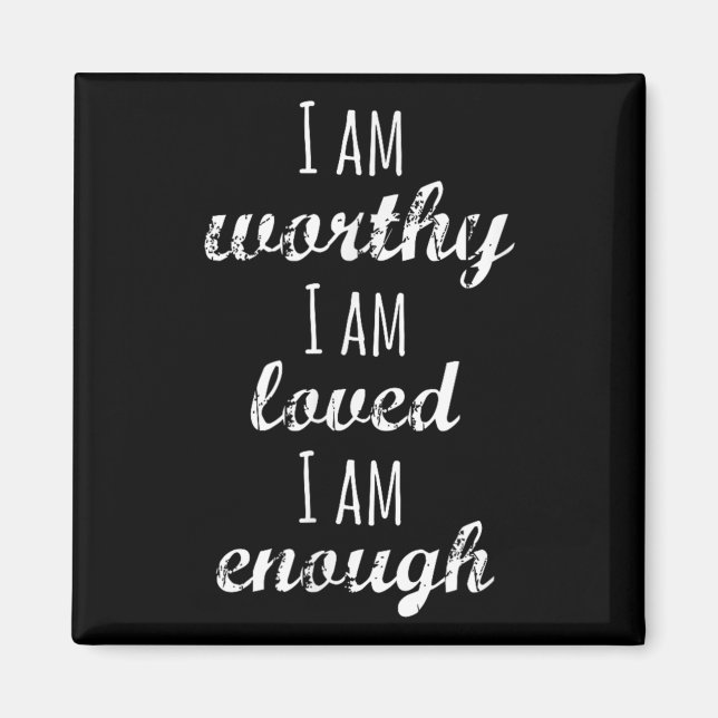 Aimant Women's I Am Worthy Motivational Christian  (Devant)