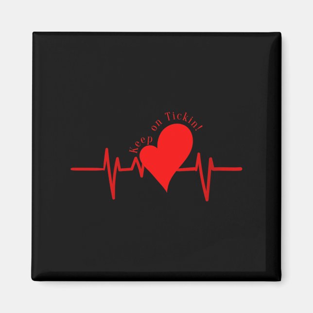 Aimant Womens Keep On Tickin! Ekg Heartbeat Cow Valve Hea (Devant)