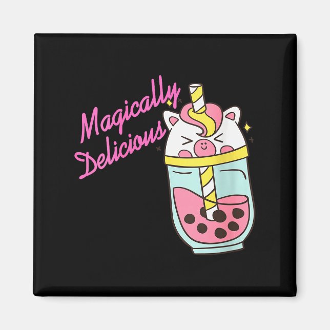 Aimant Womens Magically Delicious Unicorn Boba Kawaii Bub (Devant)