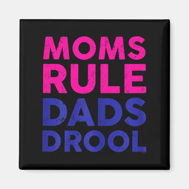 Aimant Womens Moms Rule Dads Drool Funny Mother's Day Gra (Devant)