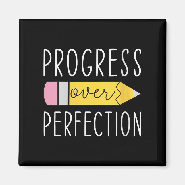 Aimant Womens Progress Over Perfection Motivational Teach (Devant)