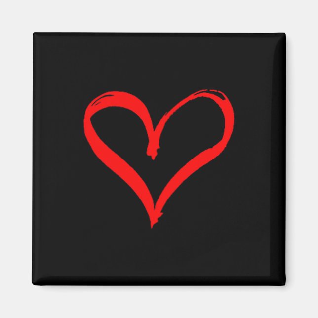 Aimant Women's Red Heart Funny Cute Design For Men Women  (Devant)