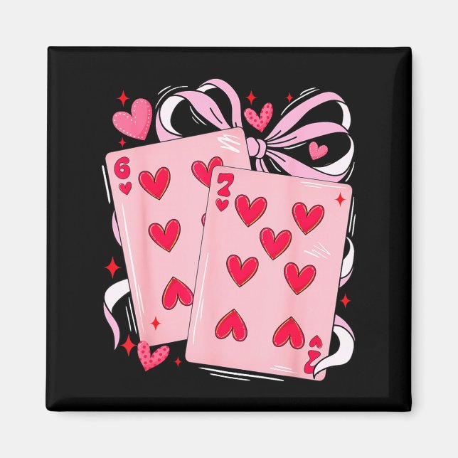 Aimant Womens Retro Six Seven 67 Meme Valentines Day Play (Devant)