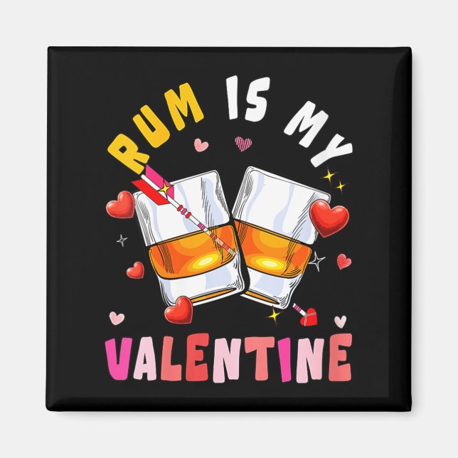 Aimant Women's Rum Is My Valentine Hearts Matching Drinke (Devant)