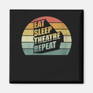 Aimant Women's Vintage Retro Eat Sleep Theater Repeat