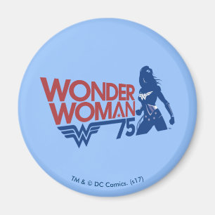 Aimant Wonder Woman 75th Anniversary Red & Blue Logo