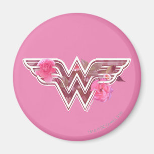 Aimant Wonder Woman Pink Camellia Flowers Logo