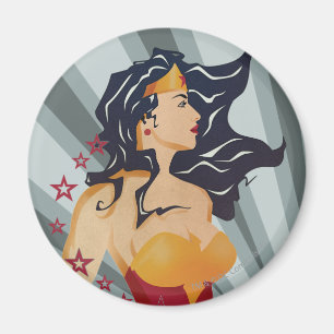 Aimant Wonder Woman Profil rétrospectif Sunburst