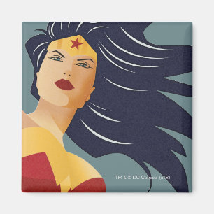 Aimant Wonder Woman Retro City Sunburst