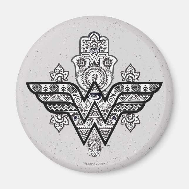 Aimant Wonder Woman Spirituel Paisley Hamsa Logo (Devant)