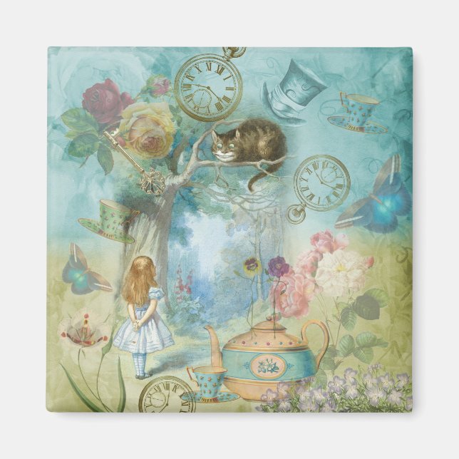 Aimant Wonderland - Alice In Wonderland Collage (Devant)