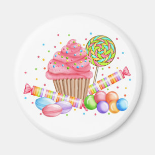 Aimant Wonderland Cupcake Candy Lollipop Sweet Tarts